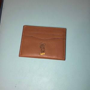 Coach X Mickey leather card case 4’x3’ saddle tan